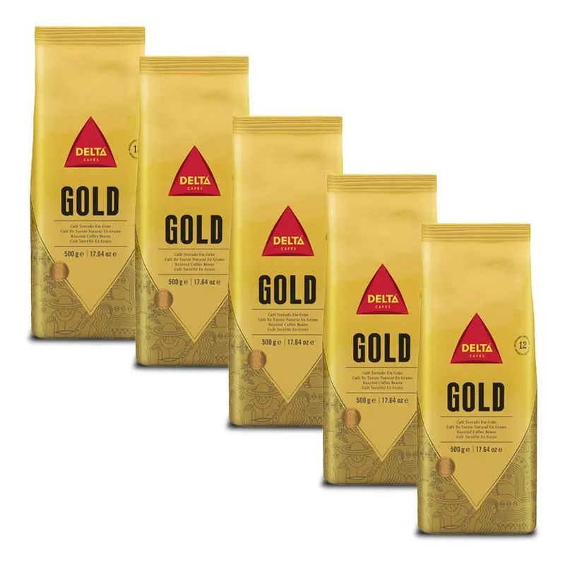 Café Em Grãos Delta Cafés Gold Int 12 Kit 5 Pacotes De 500g