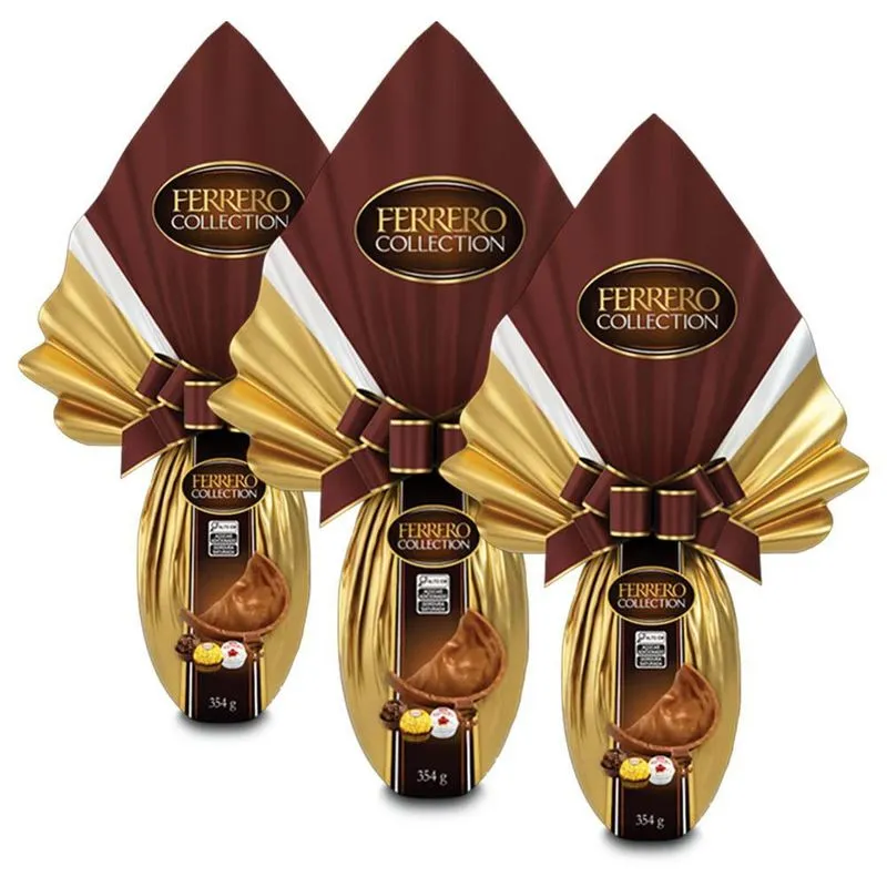 Ovo De Páscoa Ferrero Rocher Collection Kit 3 Unidades 354g