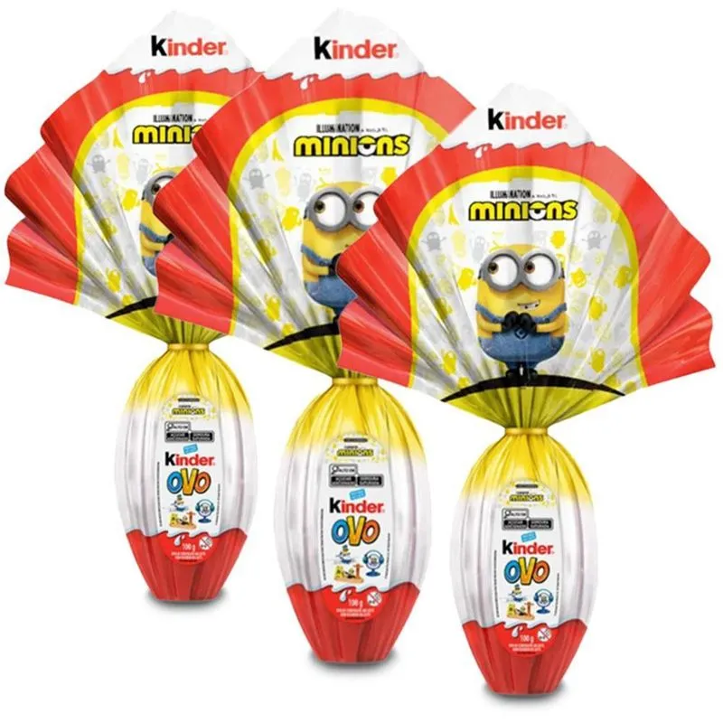 Ovo de Páscoa Kinder Minions Kit 3 Unidades de 100g