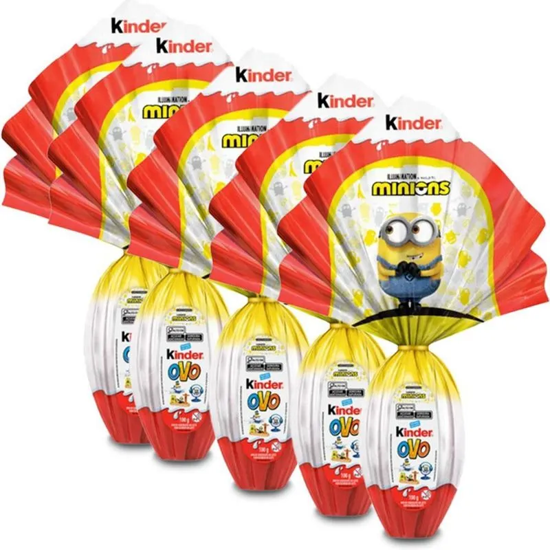 Ovo De Páscoa Kinder Minions Kit 5 Unidades De 100g