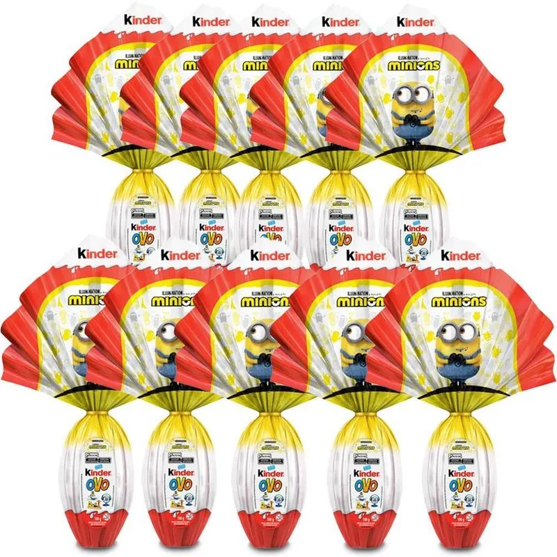Ovo De Páscoa Kinder Minions Kit 10 Unidades De 100g