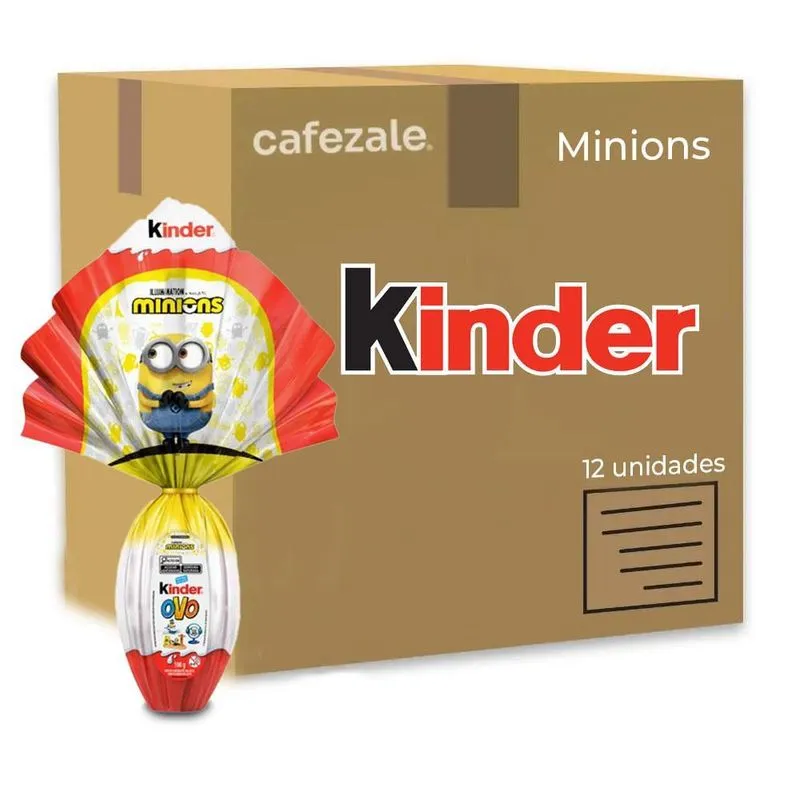 Ovo De Páscoa Kinder Minions Kit 12 Unidades De 100g