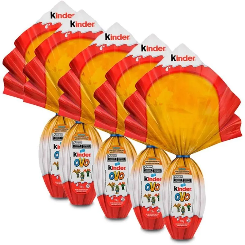 Ovo de Páscoa Kinder Mundo dos Dinossauros Kit 5 Unidades de 150g