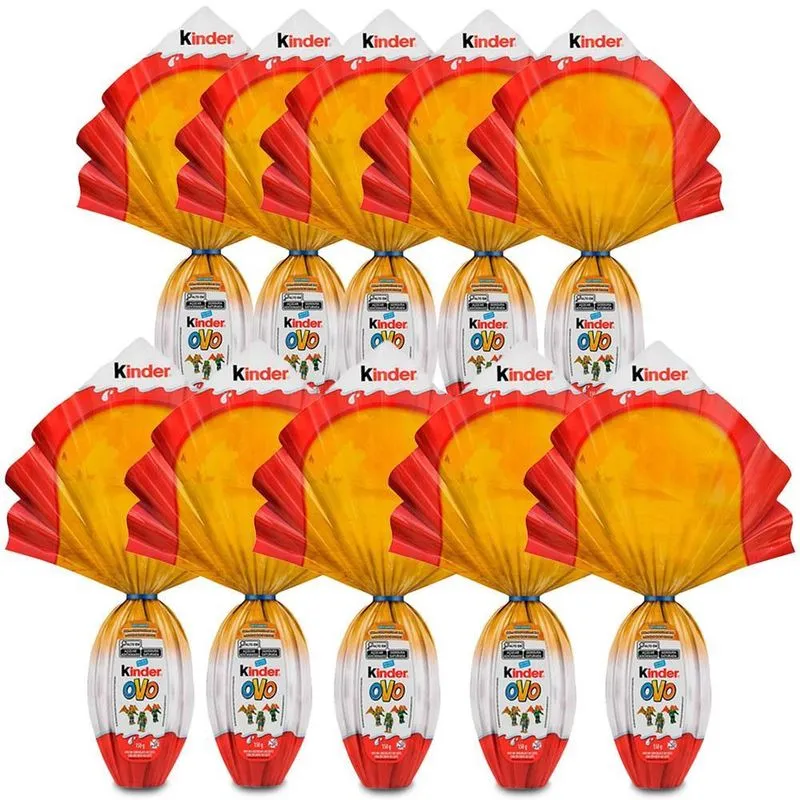 Ovo de Páscoa Kinder Mundo dos Dinossauros Kit 10 Unidades de 150g