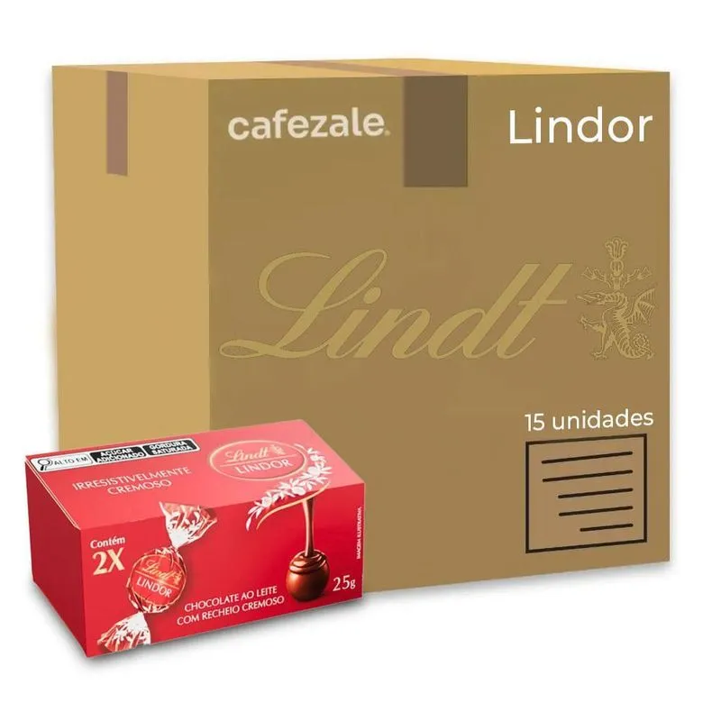 Trufa Lindt Lindor Duo Milk Ao Leite Kit 12 Caixas De 25g