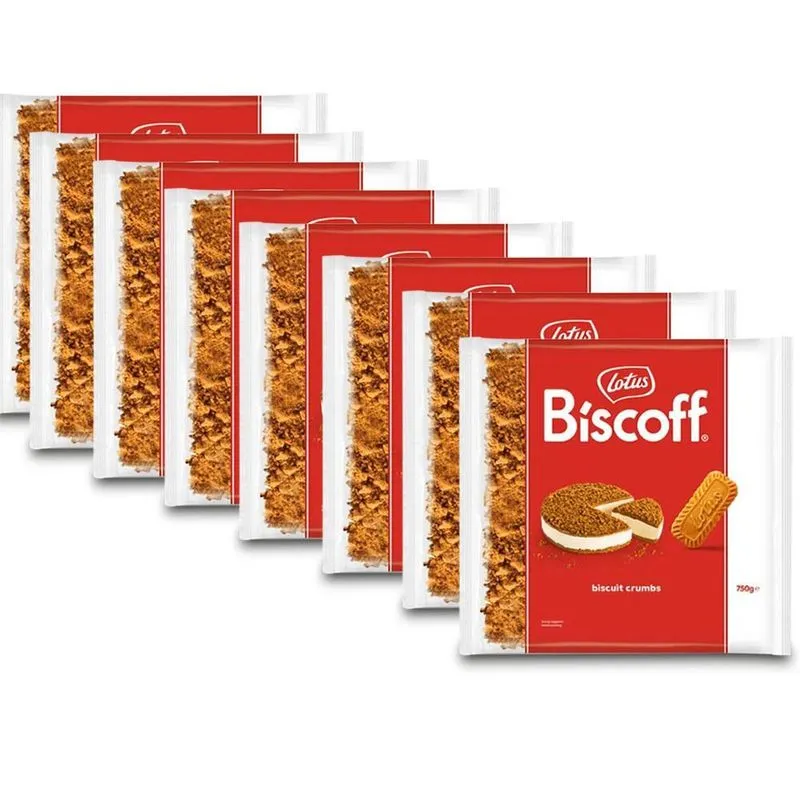 Biscoito Lotus Biscoff Moído Crumbs Kit 8 Pacotes De 750g