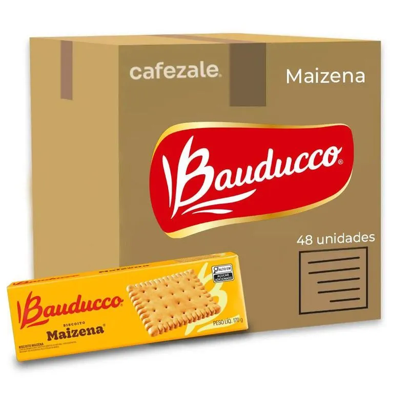 Bolacha Maizena Bauducco Kit 48 Pacotes De 170g