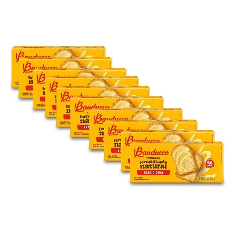 Torrada Tradicional Bauducco Kit 10 Pacotes De 142g