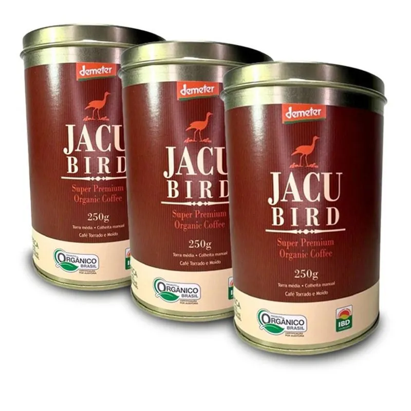 Café Jacu Bird Torrado E Moído Kit 3 Latas De 250g