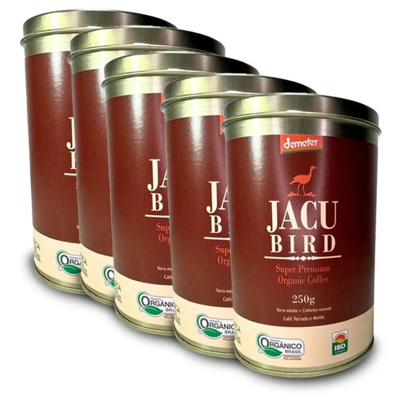 Café Jacu Bird Torrado E Moído Kit 5 Latas De 250g