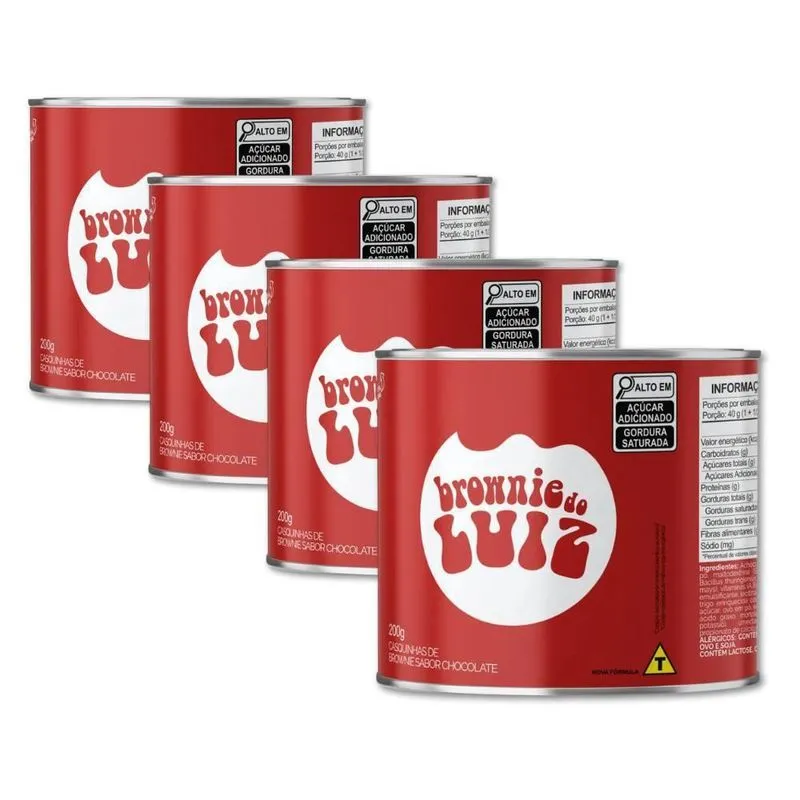 Brownie Do Luiz Lata Casquinhas Clássico Kit 4 Latas De 200g