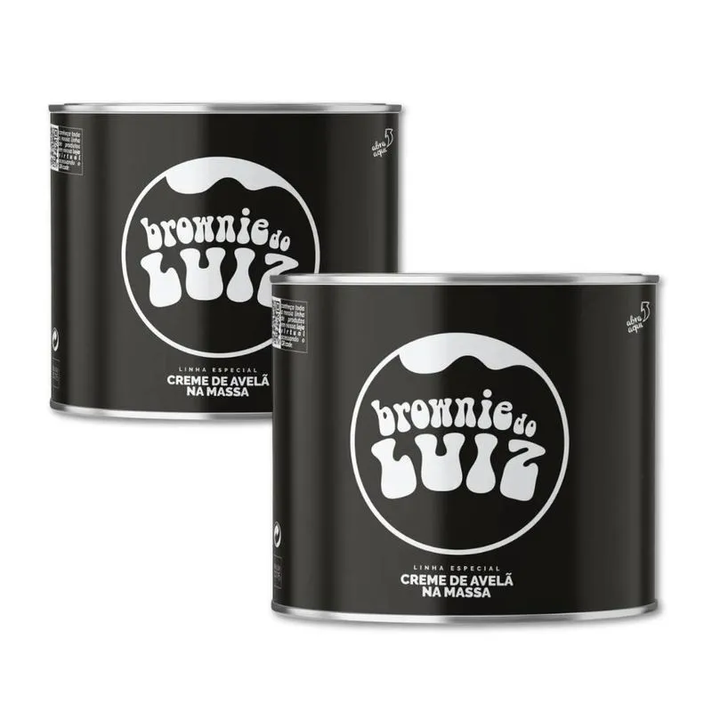 Brownie Do Luiz Casquinhas Avelã Kit 2 Latas De 200g Cada