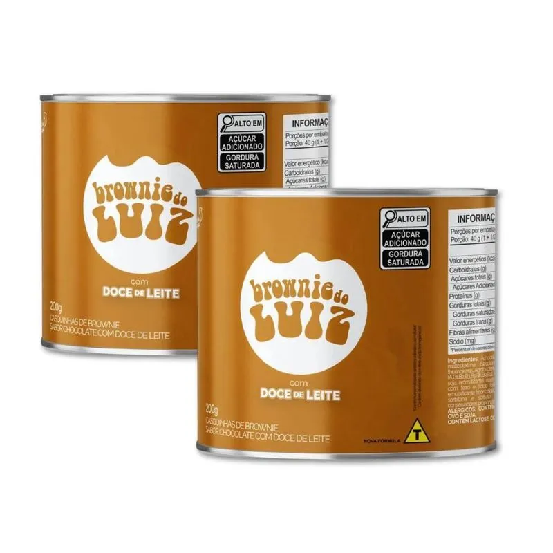 Brownie Do Luiz Casquinhas Doce De Leite Kit 2 Latas 200g