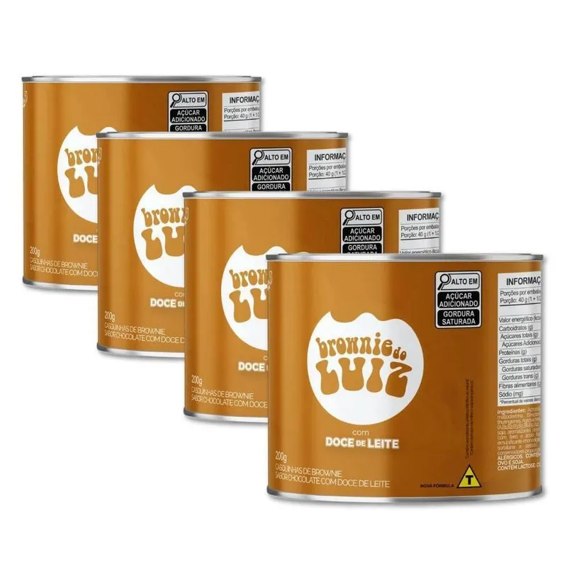 Brownie Do Luiz Casquinhas Doce De Leite Kit 4 Latas 200g