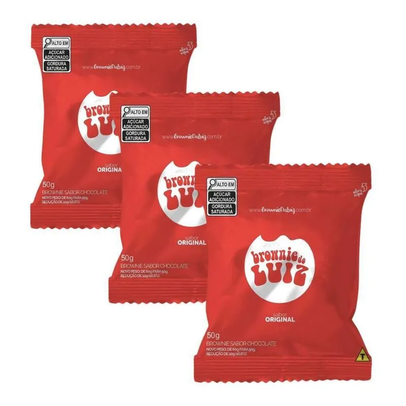 Brownie Do Luiz Clássico Kit 3 Unidades De 50g