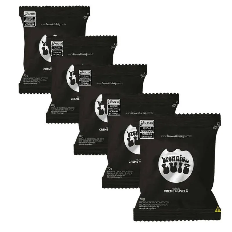 Brownie Do Luiz Creme De Avelã Kit 5 Unidades De 70g