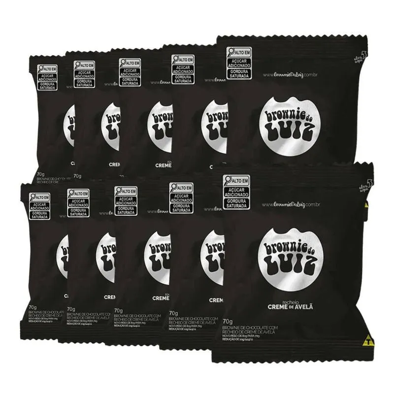 Brownie Do Luiz Creme De Avelã Kit 10 Unidades De 70g