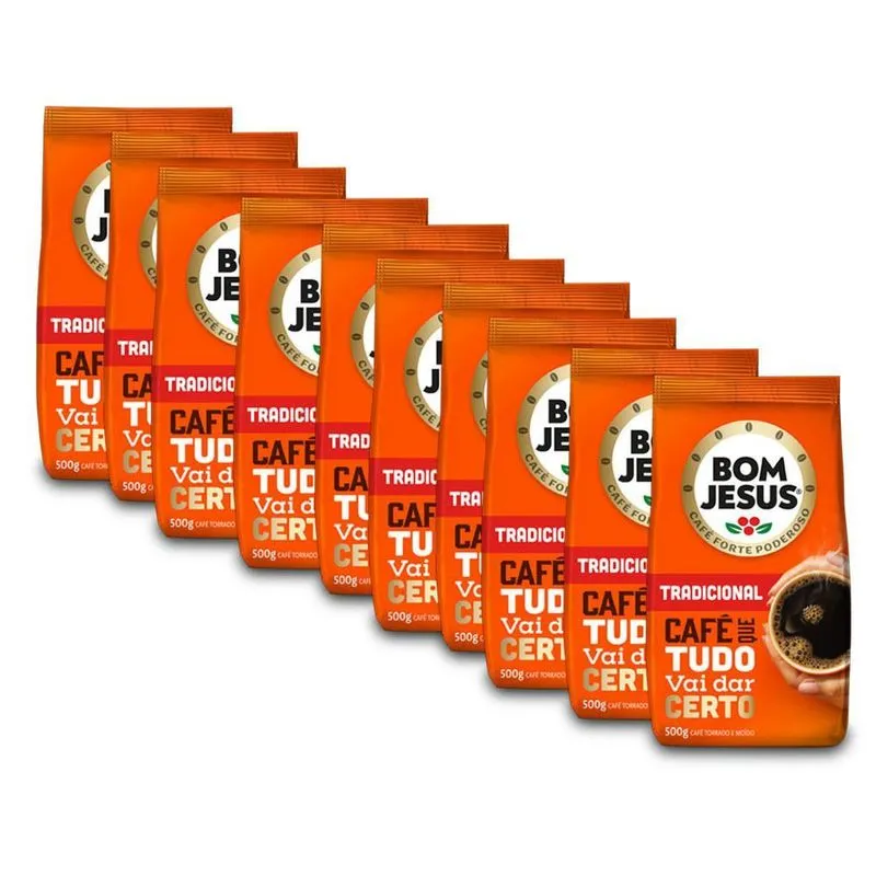 Café Bom Jesus Tradicional Moído Kit 10 Pacotes De 500g Cada