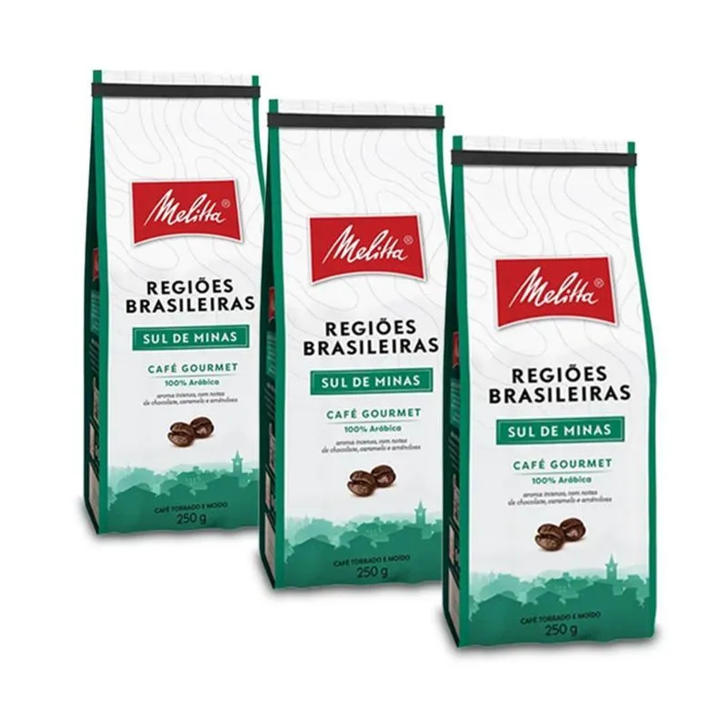 Café Melitta Sul De Minas Kit 3 Pacotes 250g