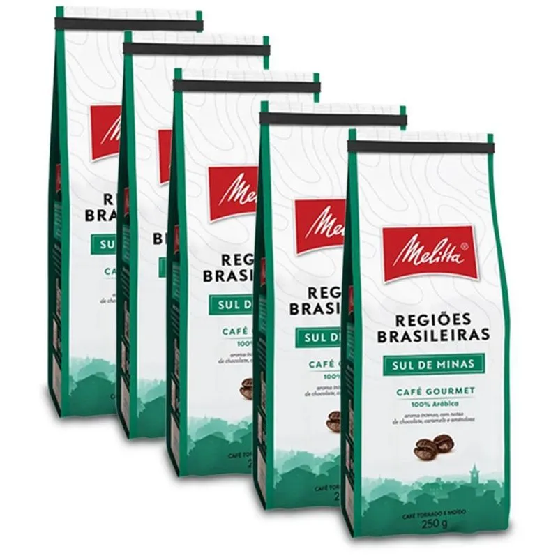 Café Melitta Sul De Minas Kit 5 Pacotes De 250g