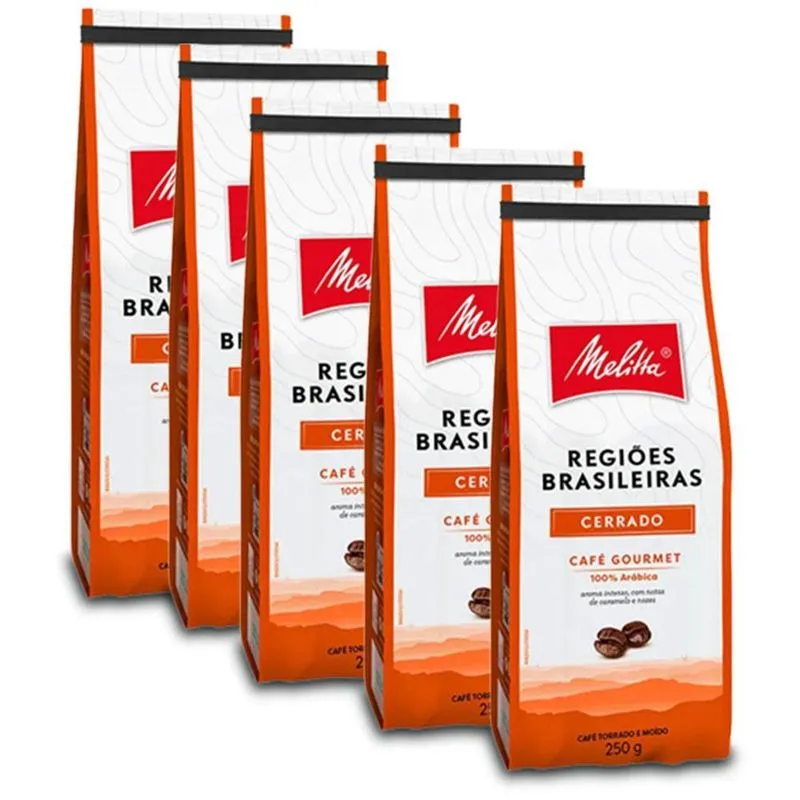 Café Melitta Regiões Brasileiras Cerrado Kit 5 Pacotes 250g