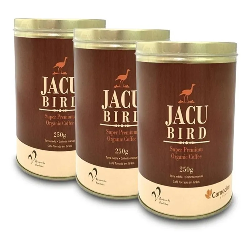 Jacu Bird Café Em Grãos Kit 3 Latas De 250g