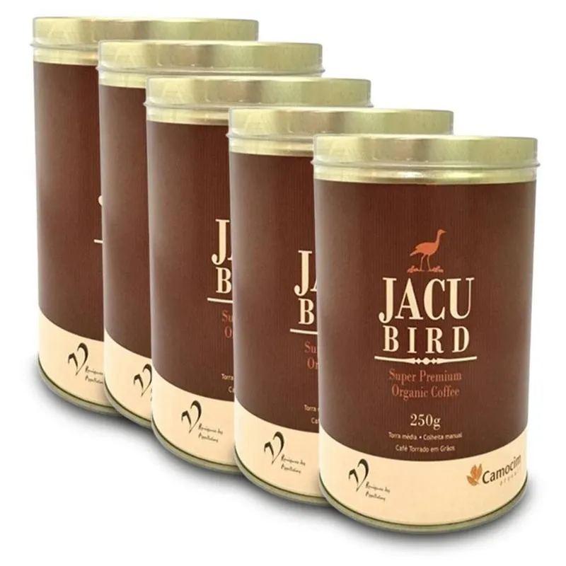 Jacu Bird Café Em Grãos Kit 5 Latas De 250g