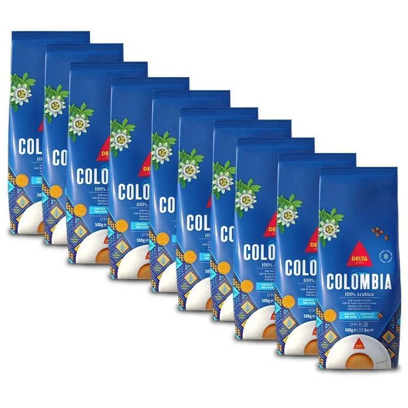 Café Delta Colombia Torrado E Moído Kit 10 Pacotes De 500g