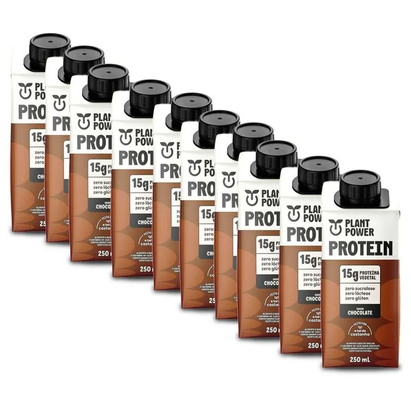 Bebida Vegetal Plant Power Chocolate Kit 10 Unidades 250ml