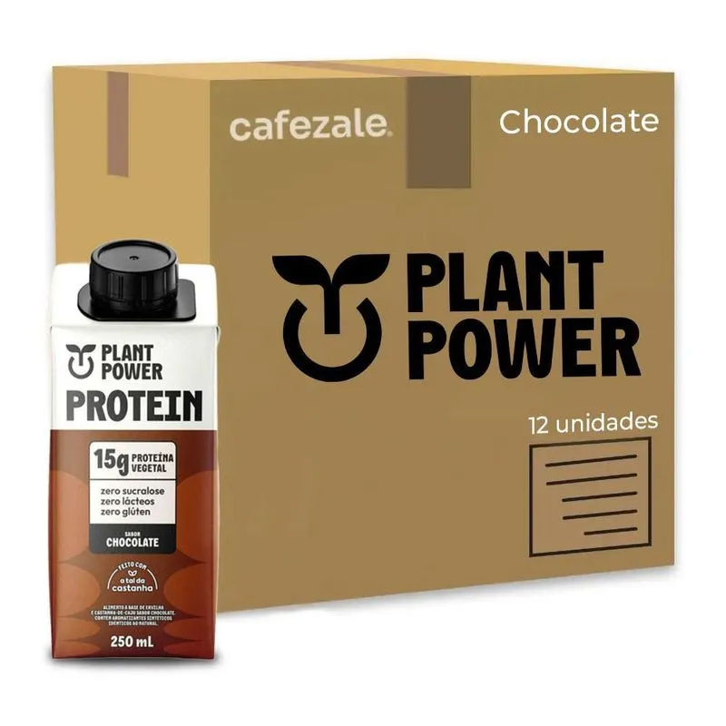 Bebida Vegetal Plant Power Chocolate Kit 12 Unidades 250ml