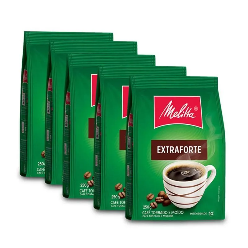 Café Moído Extra Forte Melitta Kit 5 Pacotes 250g