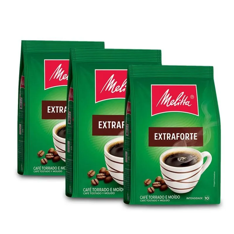 Café Moído Extraforte Melitta Kit 3 Pacotes De 500g