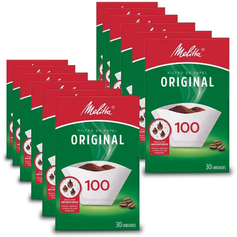 Filtro De Papel Melitta 100 Kit 12 Pacotes Com 30 Unid