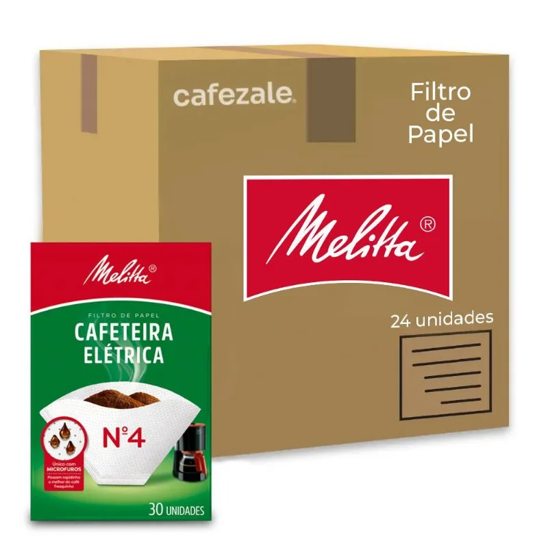 Filtro D Papel Melitta Cafeteira Elétrica Nº4 Kit 24 Pacotes