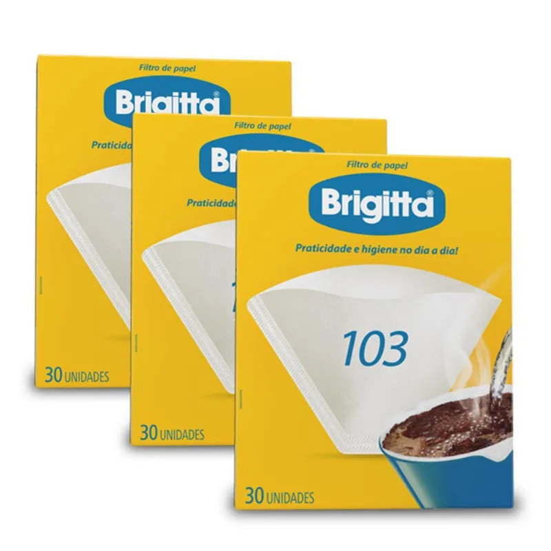 Filtro De Papel Brigitta 102 Kit 3 Pacotes Com 30 Unidades
