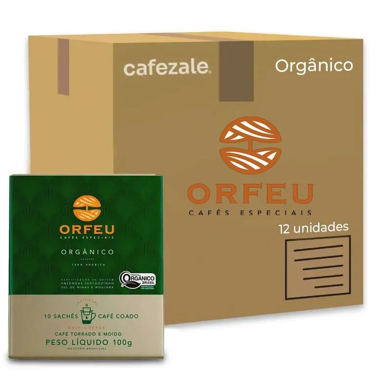 Café Orfeu Drip Coffee Orgânico Kit 12 Caixas