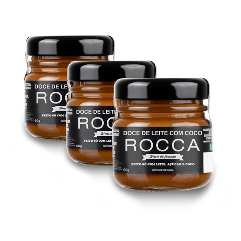 Doce De Leite Rocca Com Coco Kit 3 Caixas
