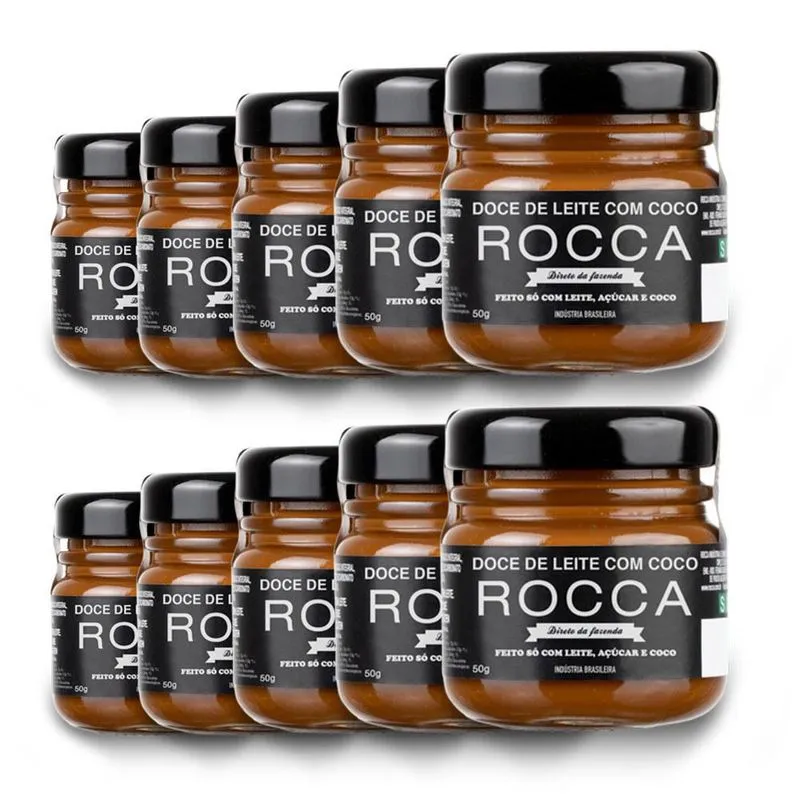 Doce De Leite Rocca Com Coco Kit 10 Caixas