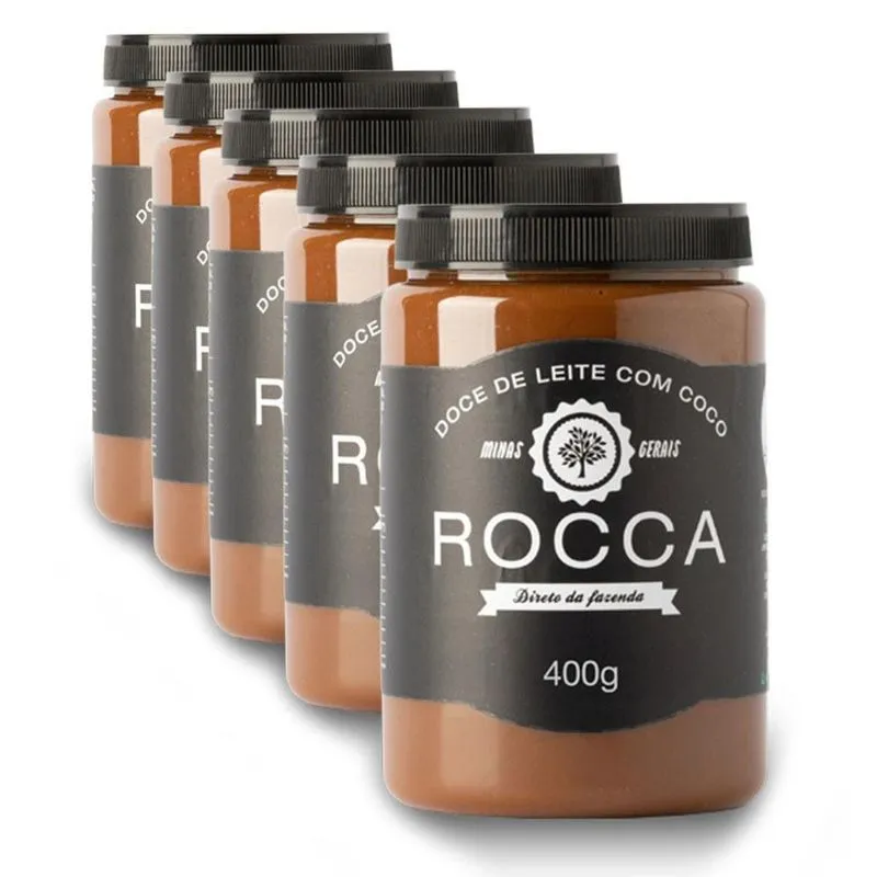 Doce De Leite Rocca Com Coco 400g Kit 5 Unidades