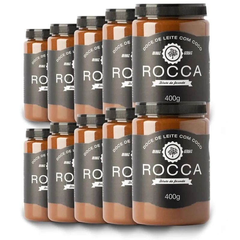 Doce De Leite Rocca Com Coco 400g Kit 10 Unidades