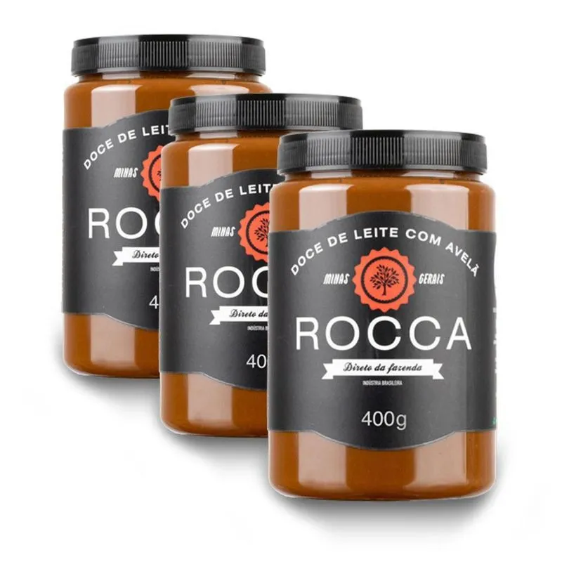 Doce De Leite Rocca Com Avelã 400g Kit 3 Unidades