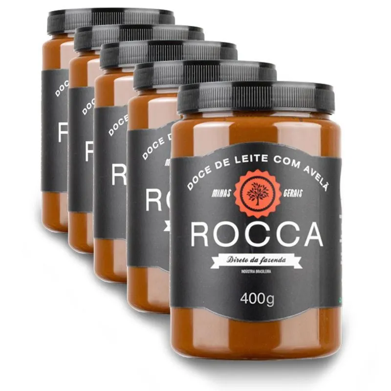 Doce De Leite Rocca Com Avelã 400g Kit 5 Unidades