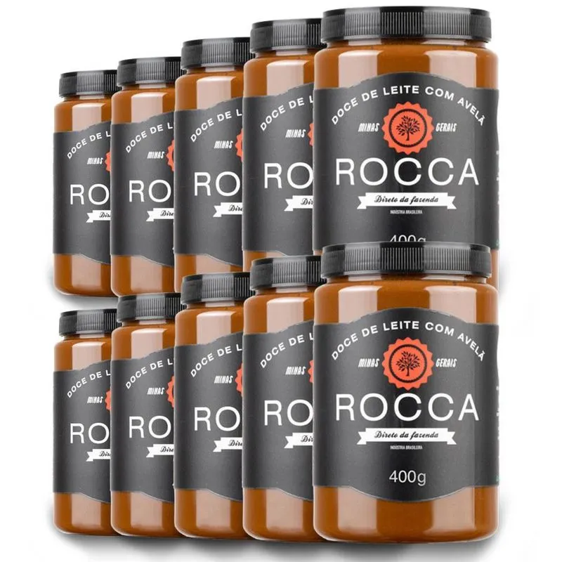 Doce De Leite Rocca Com Avelã 400g Kit 10 Unidades