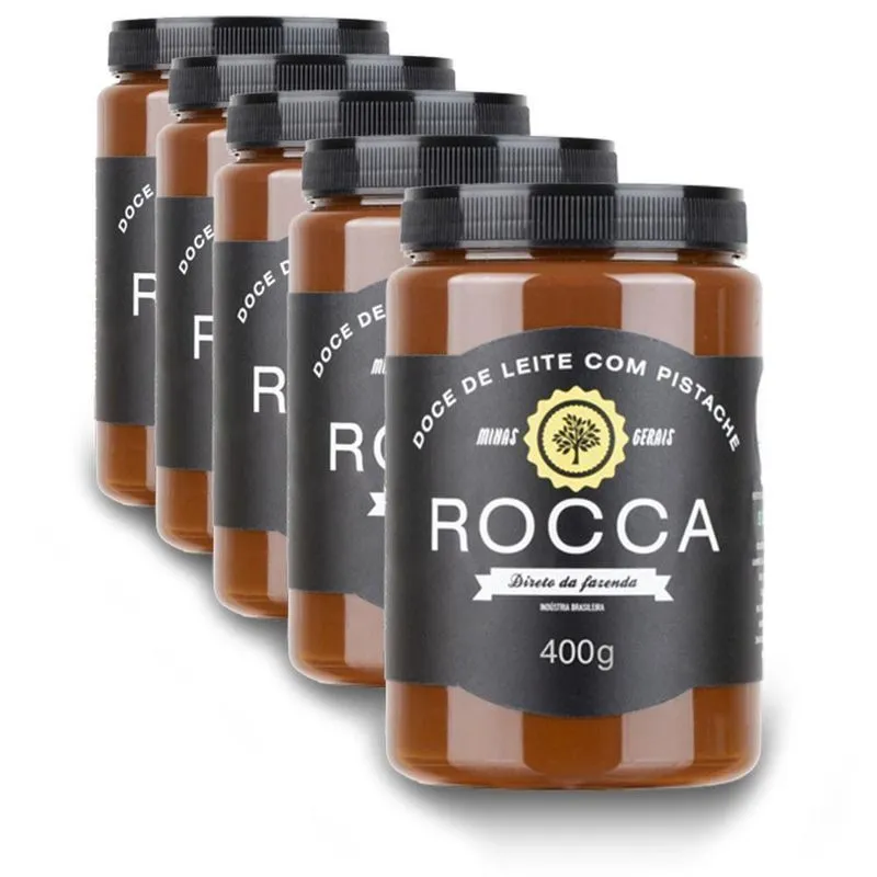 Doce De Leite Rocca Com Pistache 400g Kit 5 Unidades