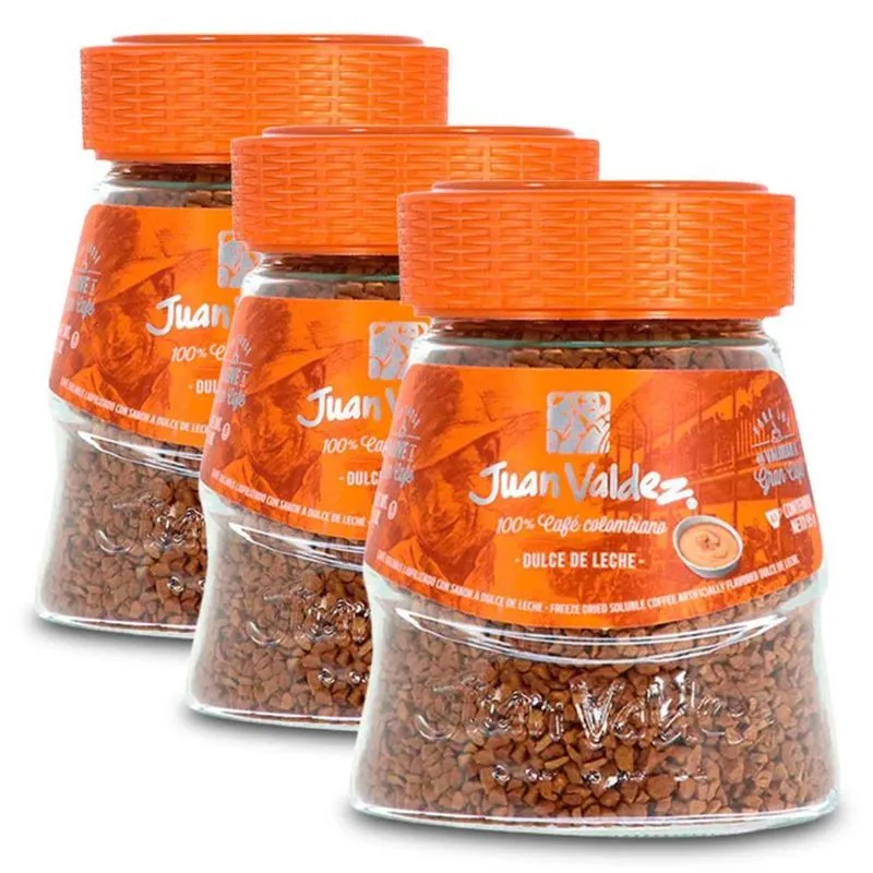 Café Solúvel Juan Valdez Doce De Leite Kit 3 Potes De 95g