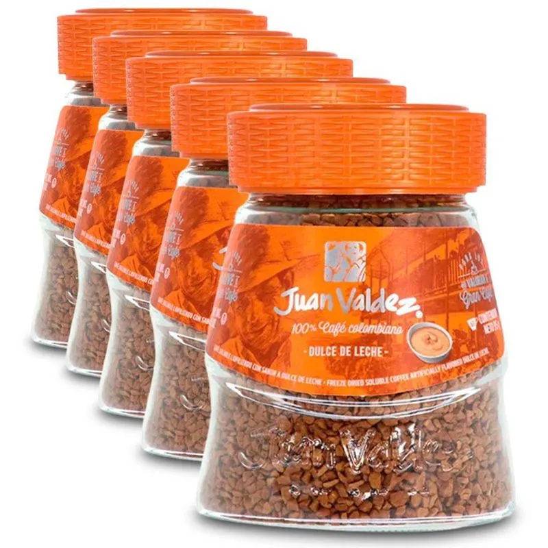 Café Solúvel Juan Valdez Doce De Leite Kit 5 Potes De 95g
