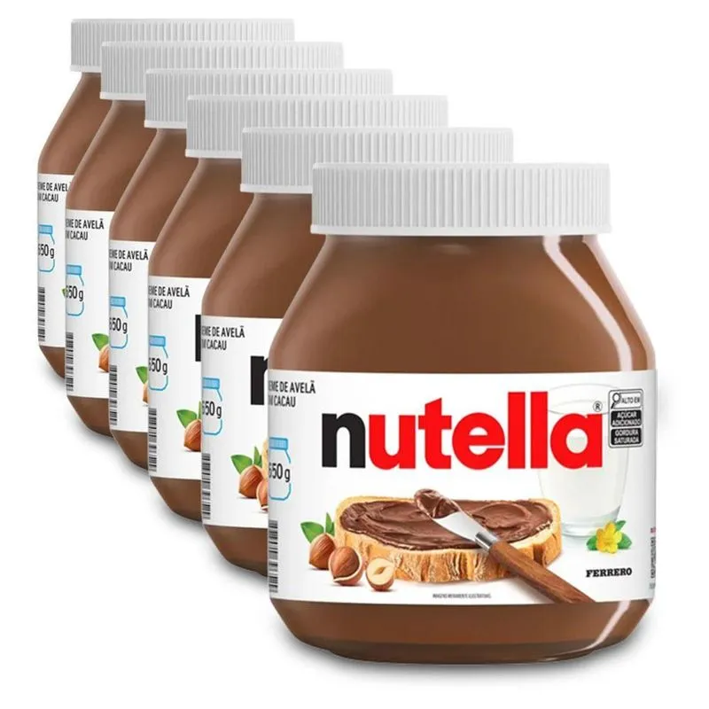 Creme De Avelã Nutella Kit 6 Potes De 650g