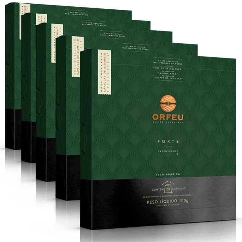 100 Cápsulas Café Orfeu Nespresso Forte - Intensidade 10