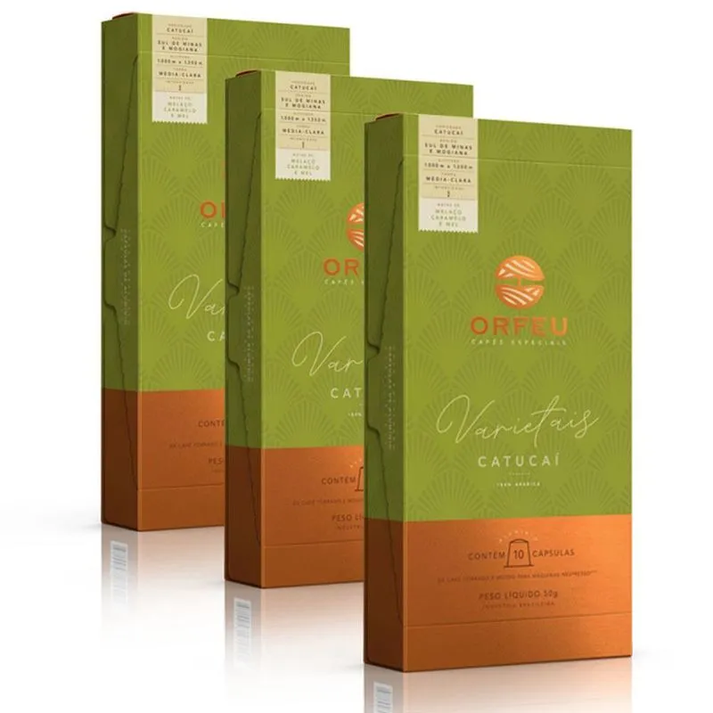 30 Cápsulas Café Orfeu Nespresso Catuaí Amarelo