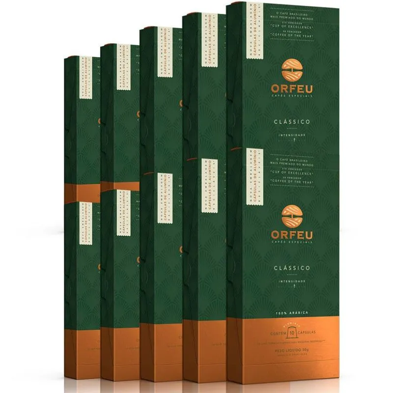 100 Cápsulas Café Orfeu Nespresso Clássico - Intensidade 6